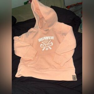Beaver canoe Kids Light Pink Hoodie